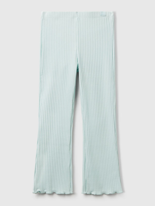Leggings acampanados de algodón elástico Niña